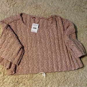 Free People Mauve Nude Off Shoulder Shirt BNWT